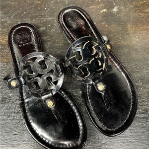 Tory Burch Black Patent Sandals